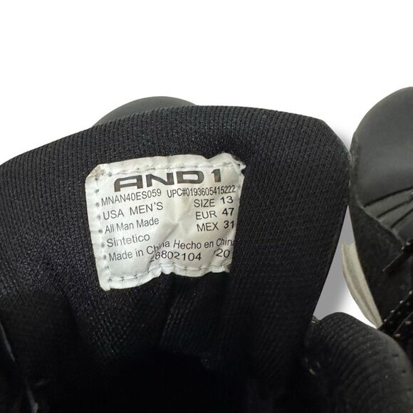 AND1 Maverick High-Top Basketball Shoes Black – Men’s 13, Performance Sneakers main image 5